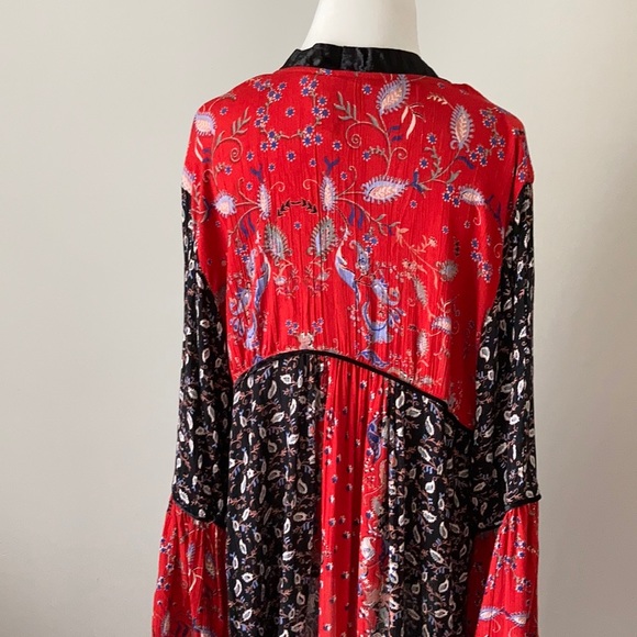 SOLD OUT NWT Boho Gypsy Patchwork Kimono Velvet S - Picture 8 of 13
